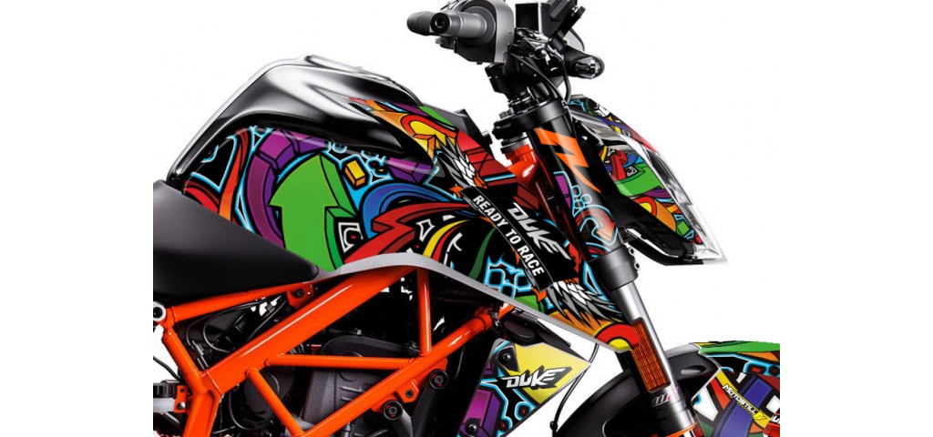 KTM DUKE 125 - 200 - 250 - 390 / 2017 - 2022 GRAPHIC SET - DECAL KIT 
