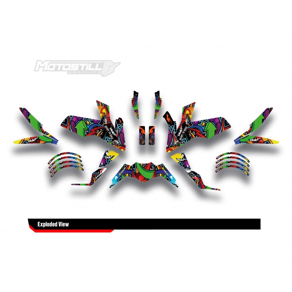 KTM DUKE 125-200-250-390 / 2017-2022 GRAPHIC STICKER SET - DECAL KIT 