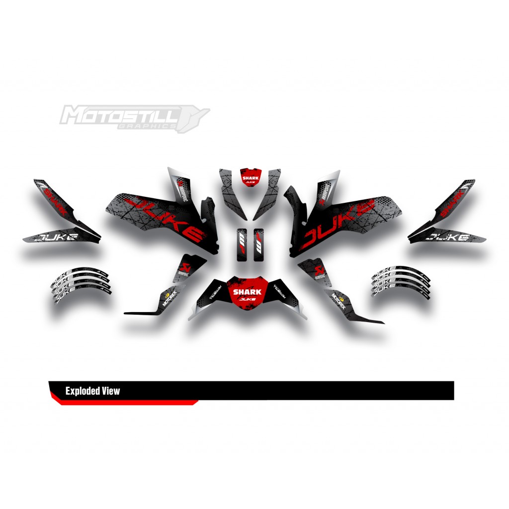 KTM DUKE 125-200-250-390 / 2017-2022 GRAPHIC STICKER SET - DECAL KIT 