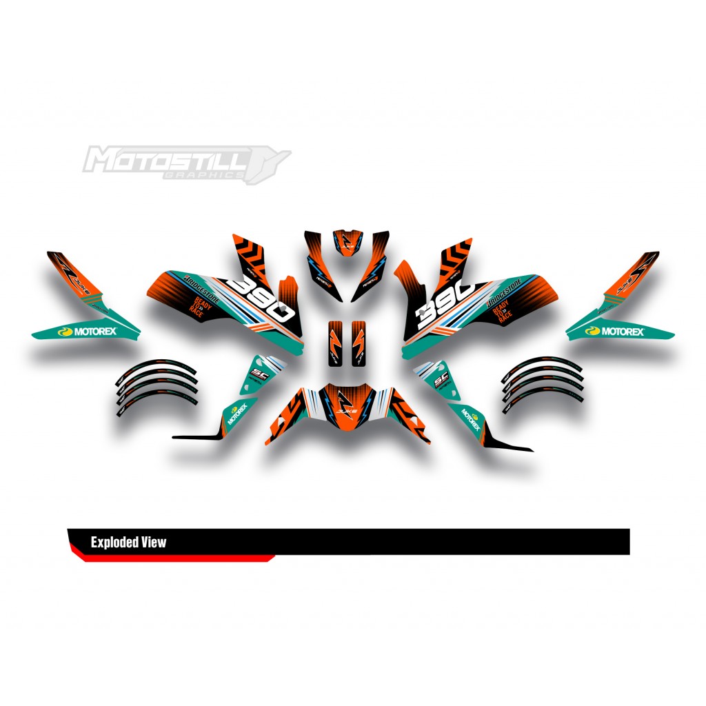 KTM DUKE 125-200-250-390 / 2017-2022 GRAPHIC STICKER SET - DECAL KIT 