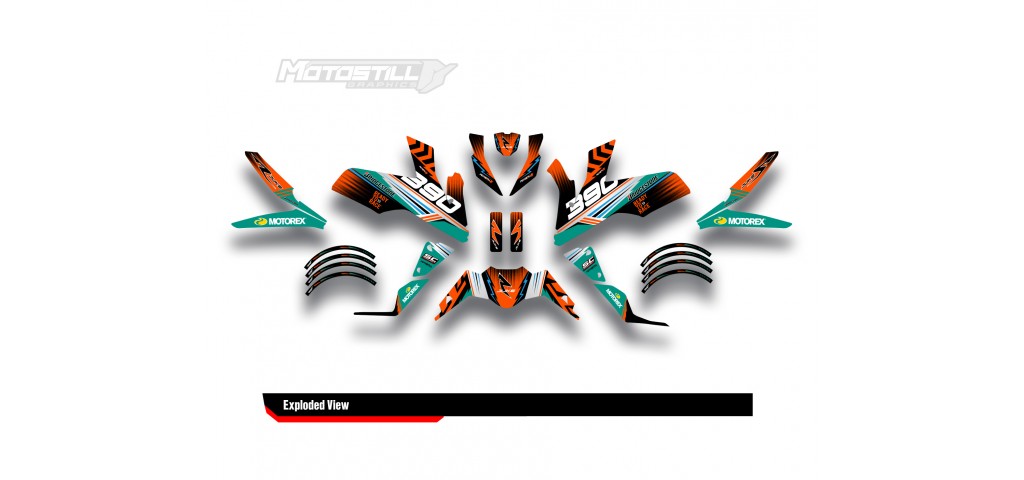 KTM DUKE 125-200-250-390 / 2017-2022 GRAPHIC STICKER SET - DECAL KIT 