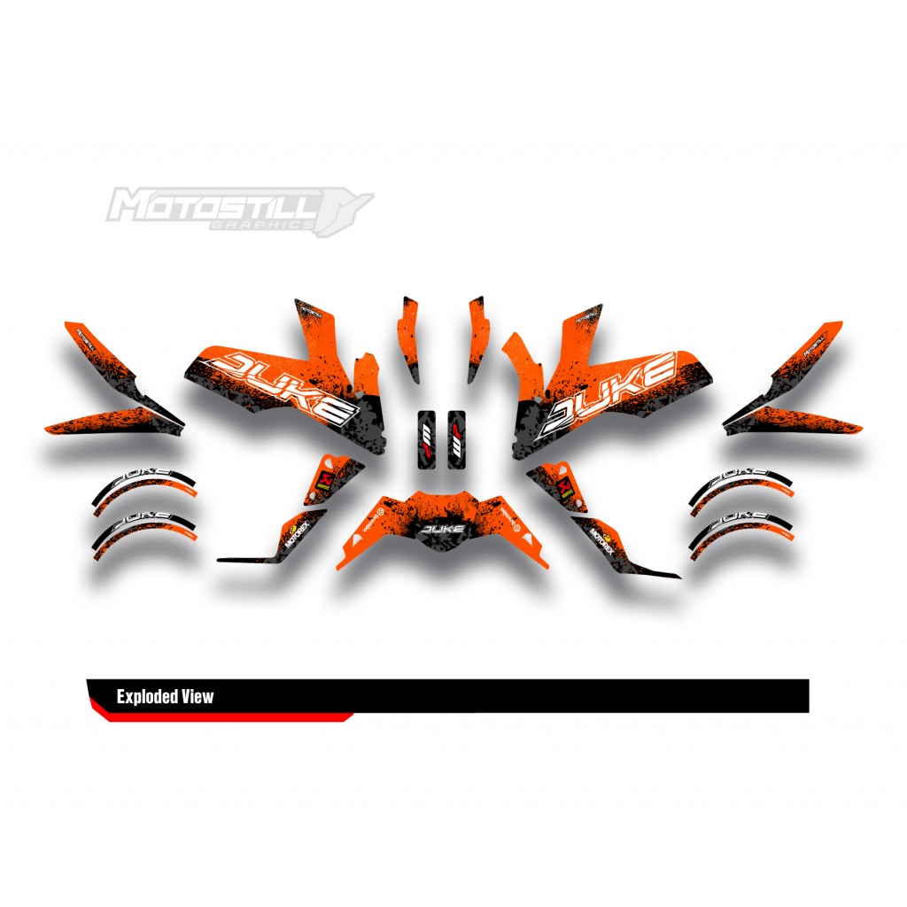 KTM DUKE 125-200-250-390 / 2017-2022 GRAPHIC STICKER SET - DECAL KIT 