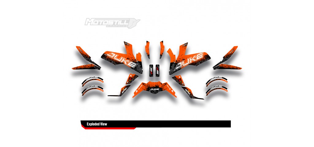KTM DUKE 125-200-250-390 / 2017-2022 GRAPHIC STICKER SET - DECAL KIT 