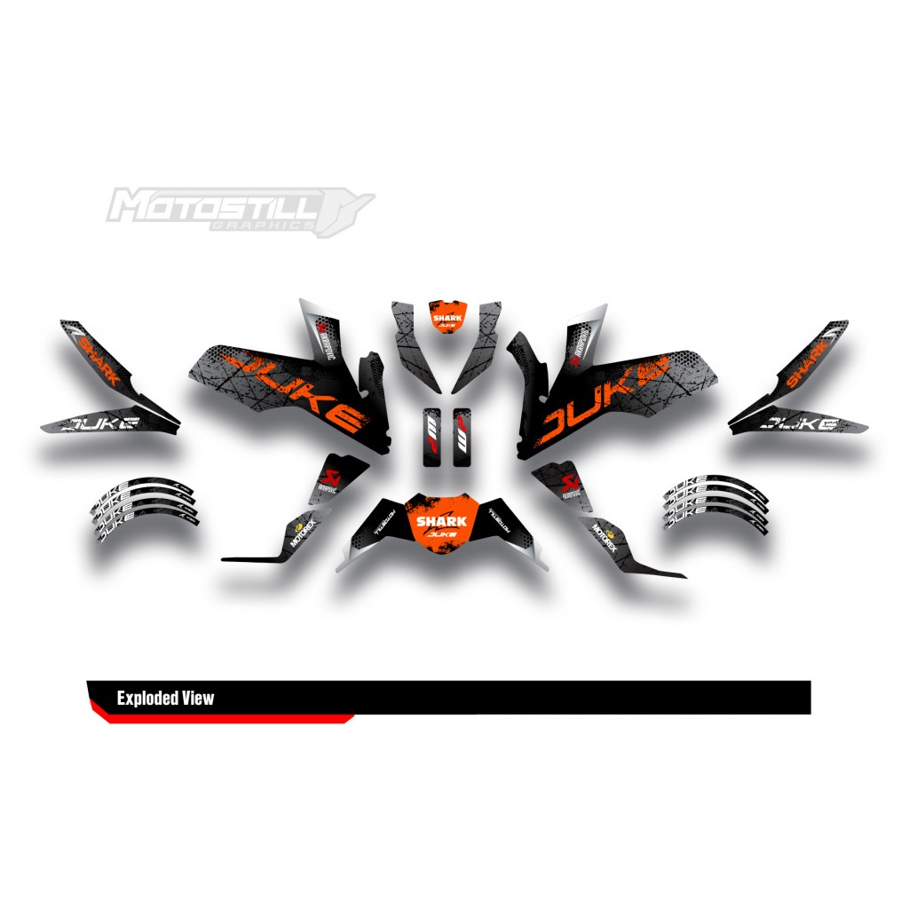 KTM DUKE 125-200-250-390 / 2017-2022 GRAPHIC STICKER SET - DECAL KIT 