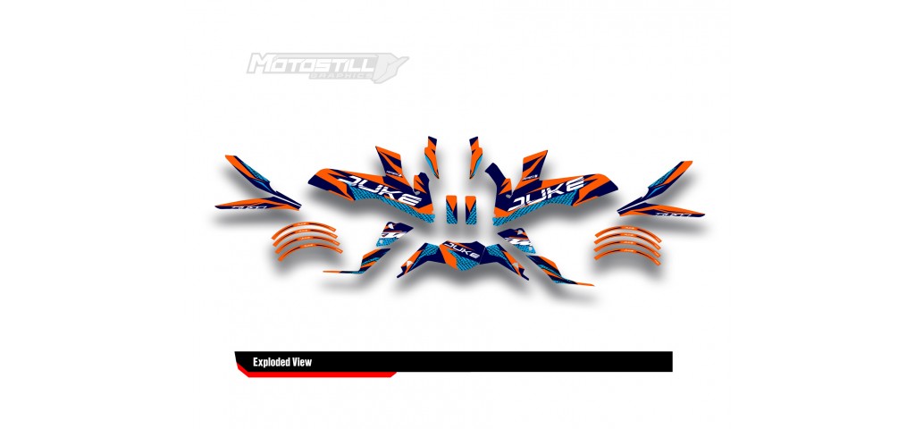 KTM DUKE 125-200-250-390 / 2017-2022 GRAPHIC STICKER SET - DECAL KIT 