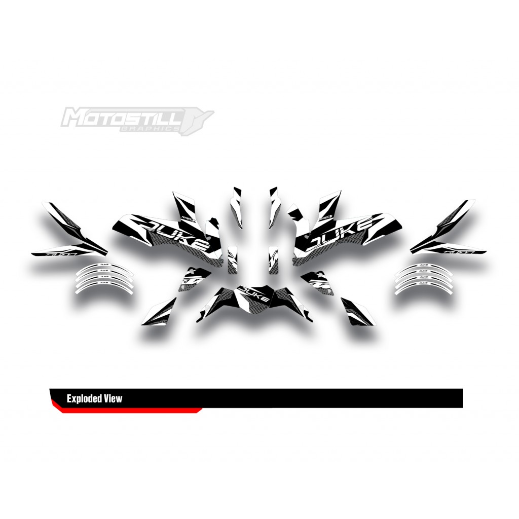KTM DUKE 125-200-250-390 / 2017-2022 GRAPHIC STICKER SET - DECAL KIT 