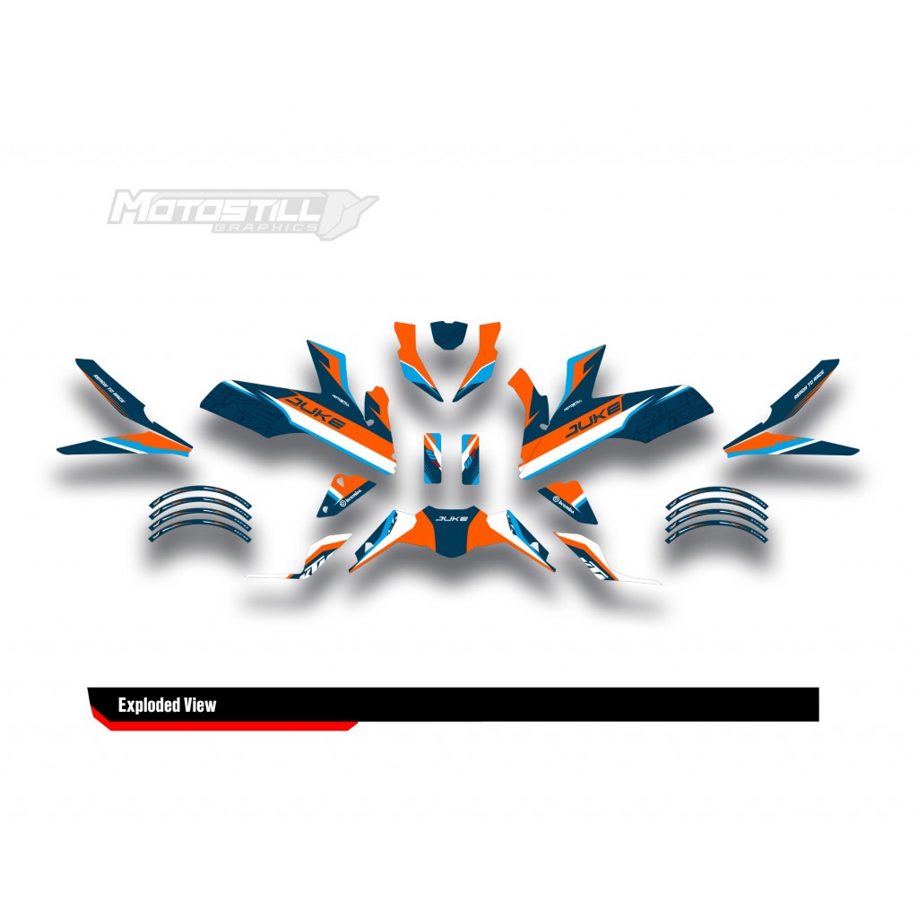 KTM DUKE 125-200-250-390 / 2017-2022 GRAPHIC STICKER SET - DECAL KIT 