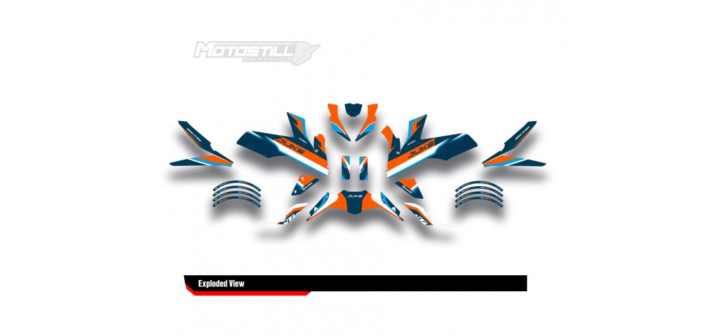 KTM DUKE 125-200-250-390 / 2017-2022 GRAPHIC STICKER SET - DECAL KIT 