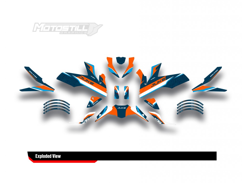 KTM DUKE 125-200-250-390 / 2017-2022 GRAPHIC STICKER SET - DECAL KIT 