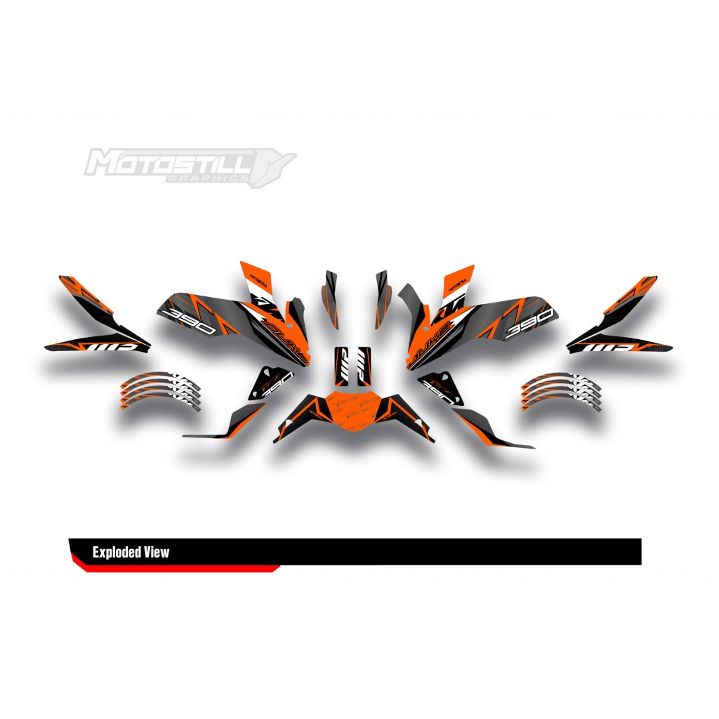 KTM DUKE 125-200-250-390 / 2017-2022 GRAPHIC STICKER SET - DECAL KIT 
