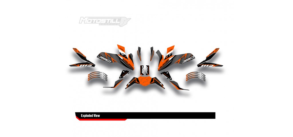 KTM DUKE 125-200-250-390 / 2017-2022 GRAPHIC STICKER SET - DECAL KIT 