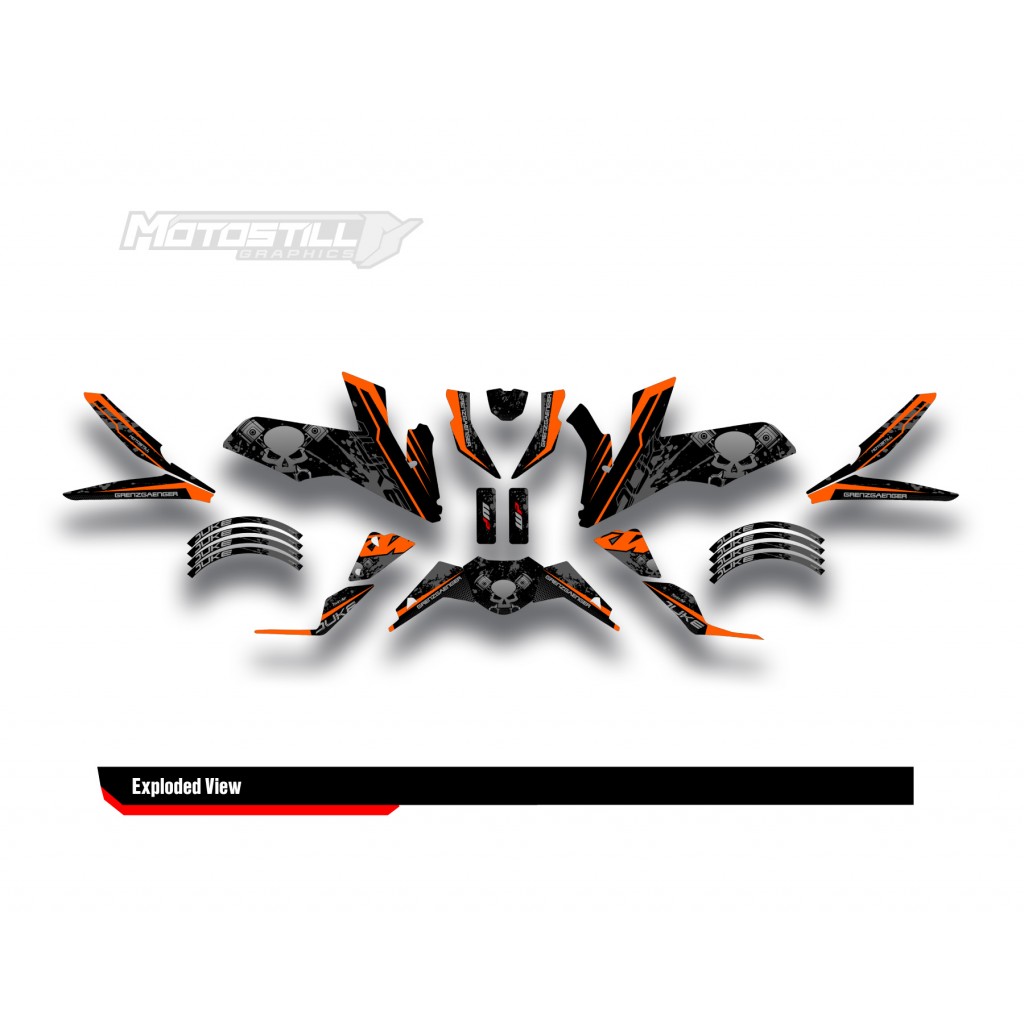 KTM DUKE 125-200-250-390 / 2017-2022 GRAPHIC STICKER SET - DECAL KIT 