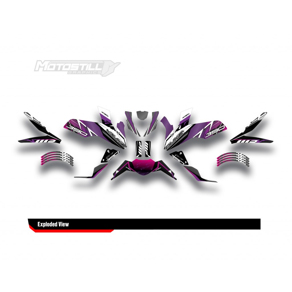 KTM DUKE 125-200-250-390 / 2017-2022 GRAPHIC STICKER SET - DECAL KIT 