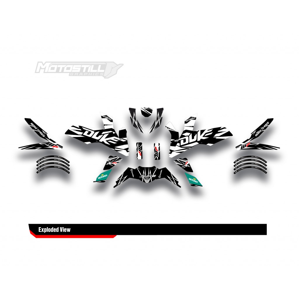 KTM DUKE 125-200-250-390 / 2017-2022 GRAPHIC STICKER SET - DECAL KIT 