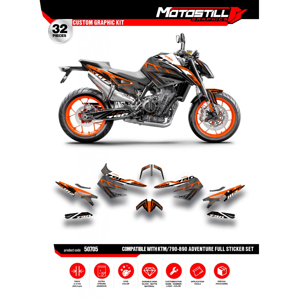 KTM DUKE 790 / 890 GRAPHIC STICKER SET - DECAL KIT 